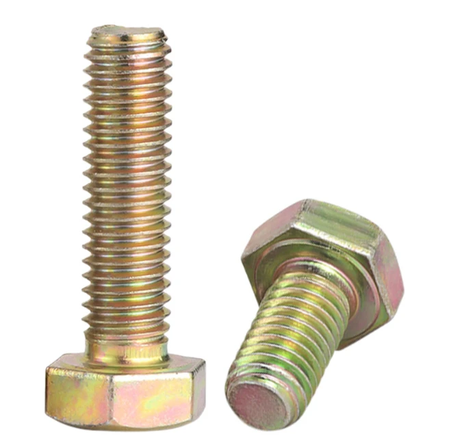High Tensile Grade 10.9 Carbon Steel Yellow Zinc Hex Bolt Full Thread suppliers