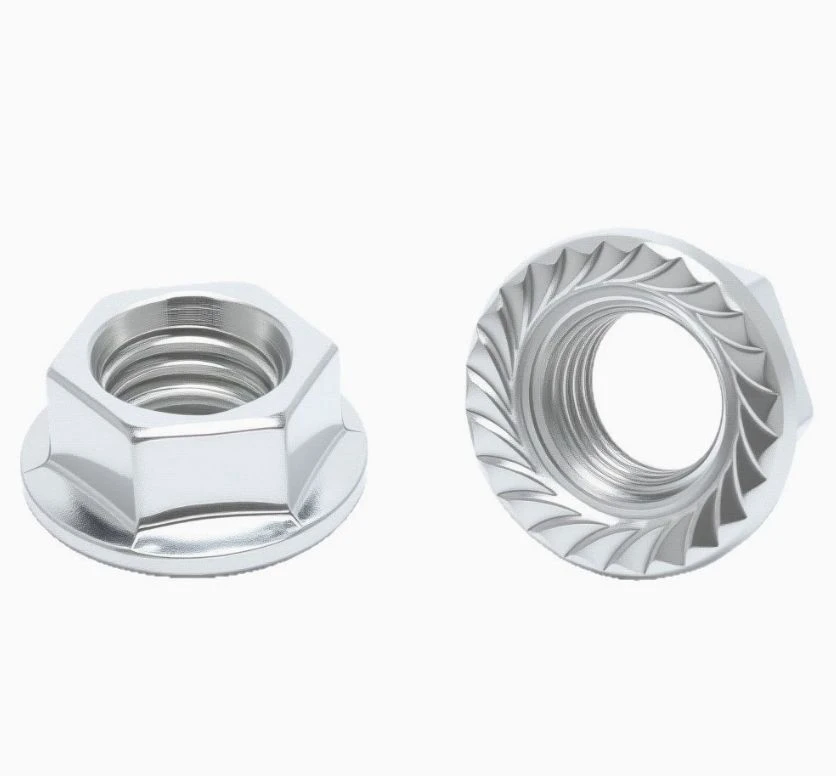 Rustfritt stål 304 Flensmutter A2-70 Din6923